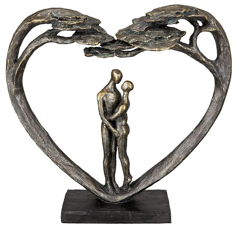 ΓΛΥΠΤΟ ΚΑΡΔΙΑ "LOVE TREE" COUPLE MOTIF ΠΟΛΥΡΕΖΙΝΗ ΜΠΡΟΥΝΤΖΙΝΟ PU 32X8X31.5CM