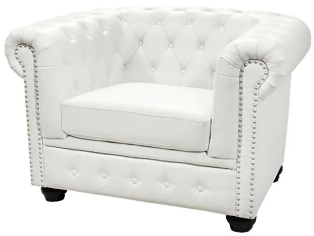 ΠΟΛΥΘΡΟΝΑ T.CHESTERFIELD HM3011.02 ΤΕΧΝΟΔΕΡΜΑ ΛΕΥΚΟ ΜΑΤ 110x90x73 εκ. - 0514288 - HM3011.02