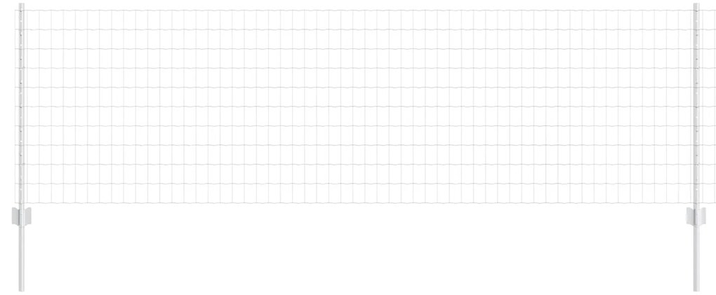 Τείχος και Πόστ Ασημί 0,8 x 10 m Ατσάλι