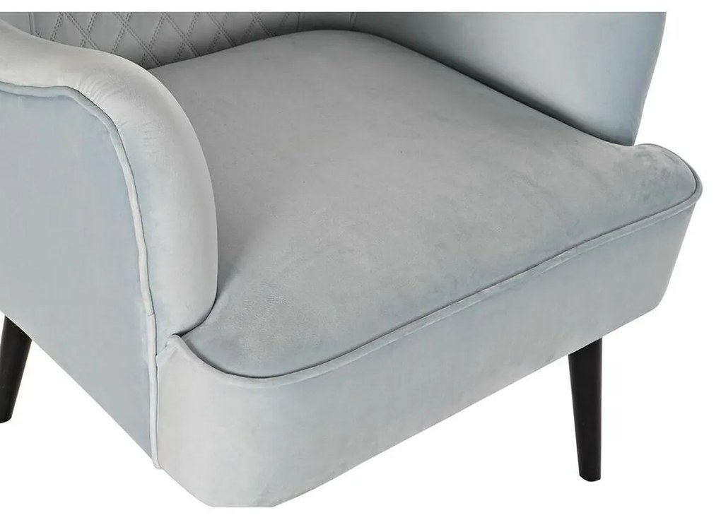 Πολυθρόνα DKD Home Decor Μαύρο Μέταλλο Sky μπλε (76 x 76 x 82 cm)