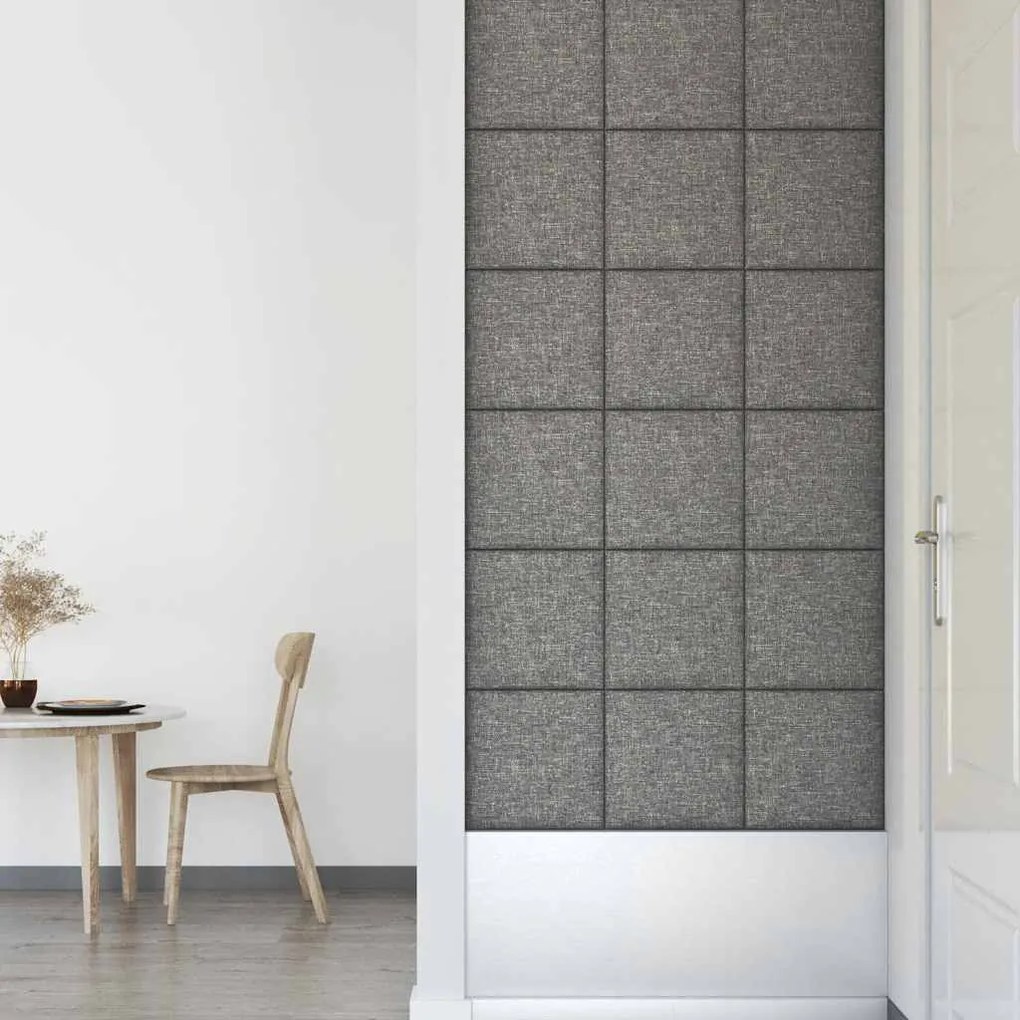 vidaXL Πάνελ Τοίχου 12 τεμ. Ανοιχτό Γκρι 30x30 εκ. 1,08 μ² Υφασμάτινα