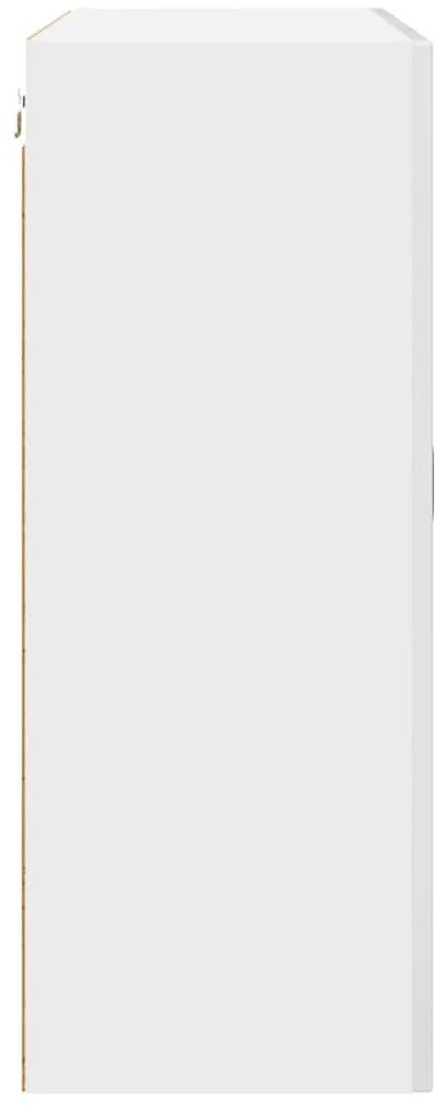 vidaXL Κρεμαστό ντουλάπι κουζίνας με ράφι Υψηλής γυαλάδας λευκό