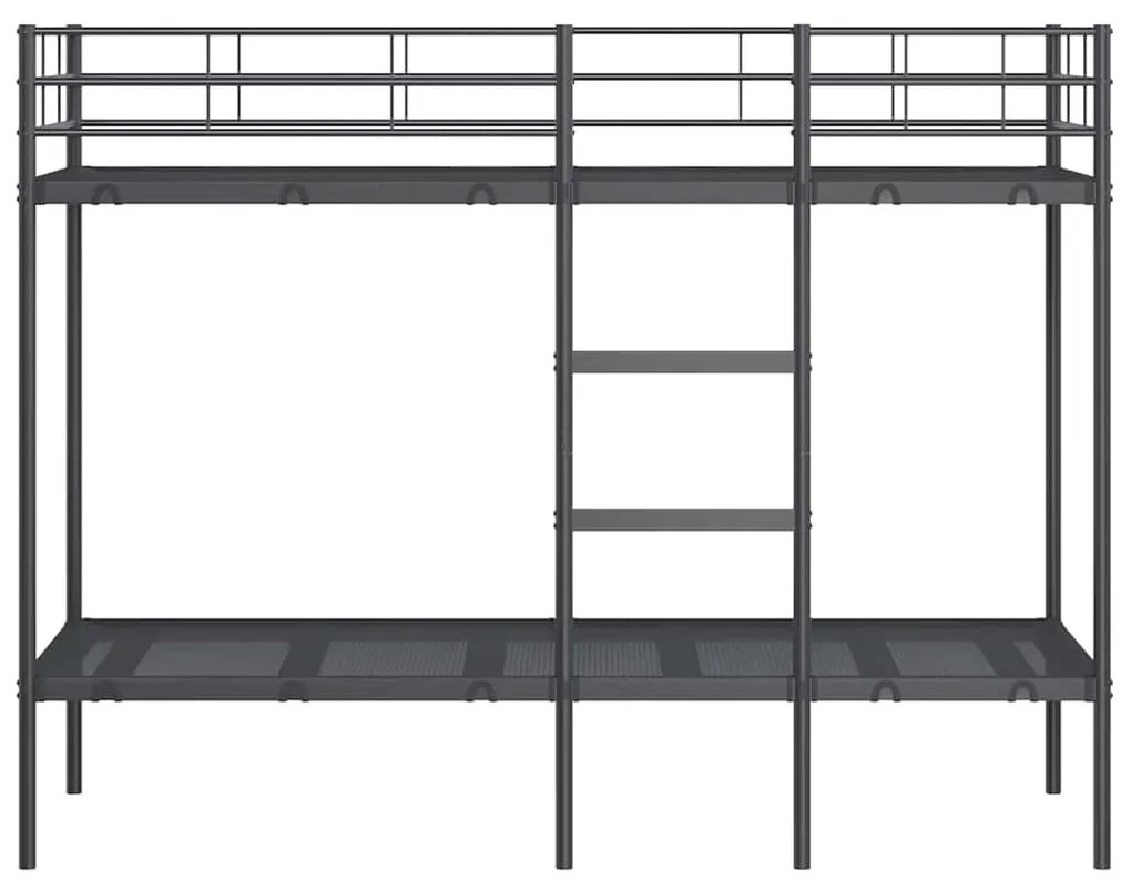 vidaXL Κουκέτα χωρίς στρώμα Μαύρο 80x200 cm Ατσάλι