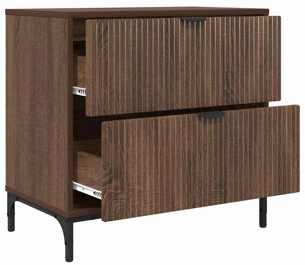 vidaXL Κομοδίνο Καφέ δρυς 63.5 x 36 x 61 εκ Επεξεργασμένο ξύλο
