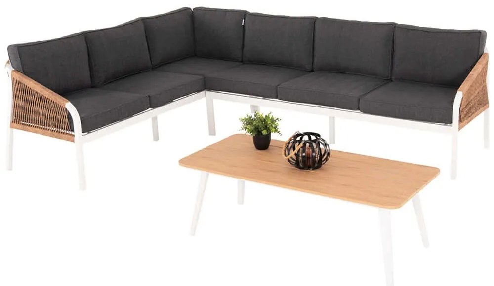 Σαλόνι Κήπου Maerly (Σετ 3Τμχ) HM6140.01 White-Anthracite 6 Θέσεων