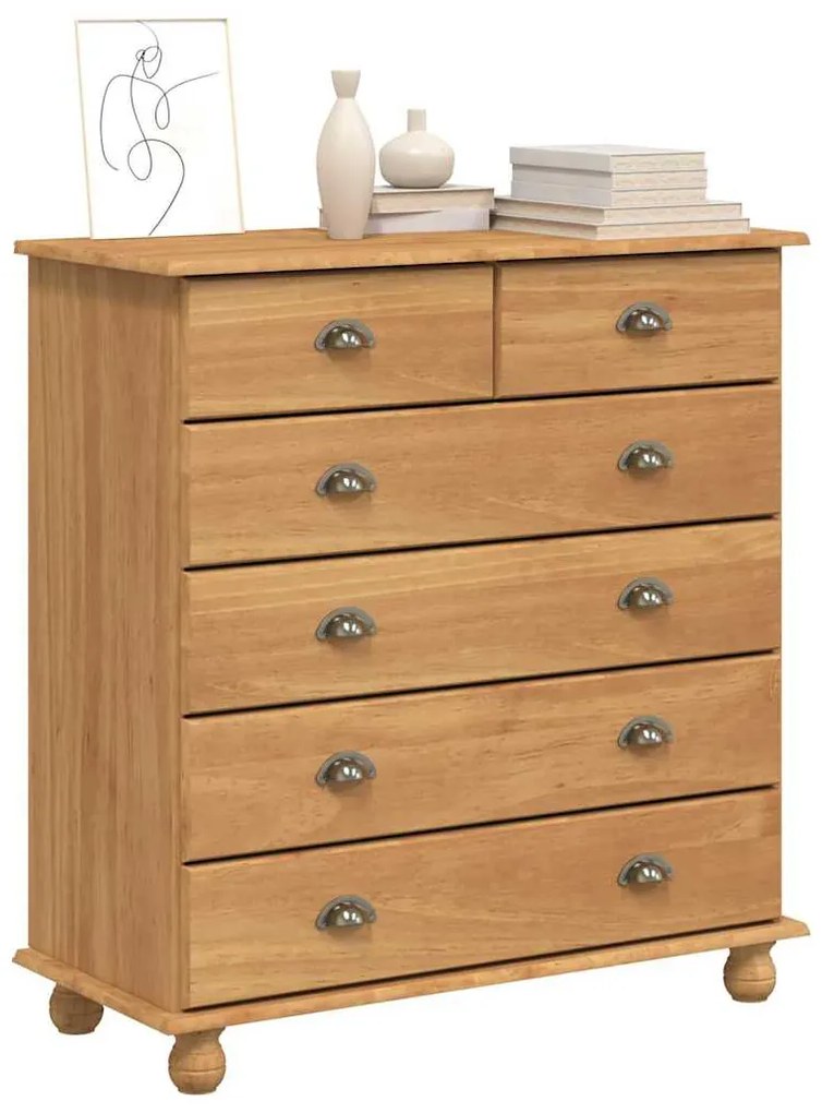 vidaXL Συρταριέρα ASKIM Καφέ 91 x 40 x 95.5 εκ. Μασίφ ξύλο πεύκου