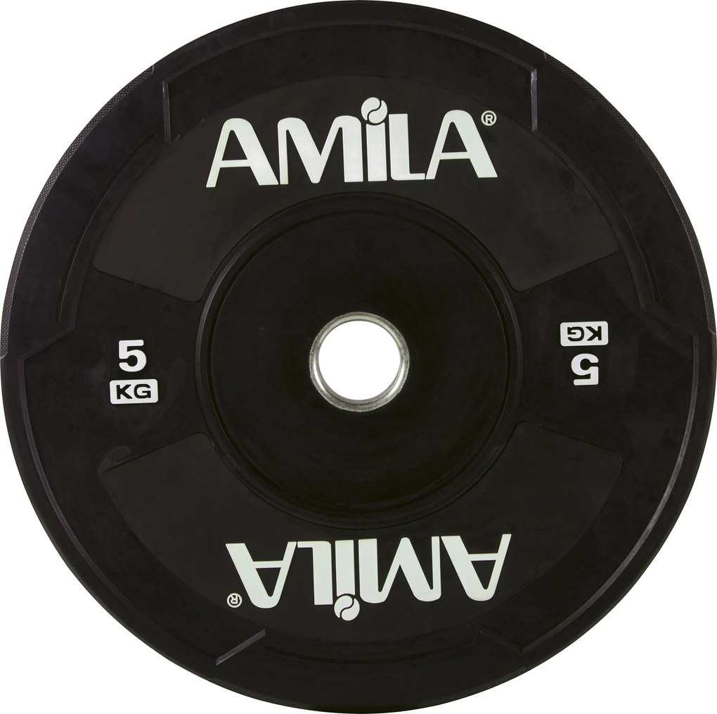 Amila Δισκος 50Mm Bumper 5.0Kg Μαυρο - Λευκο (90306)