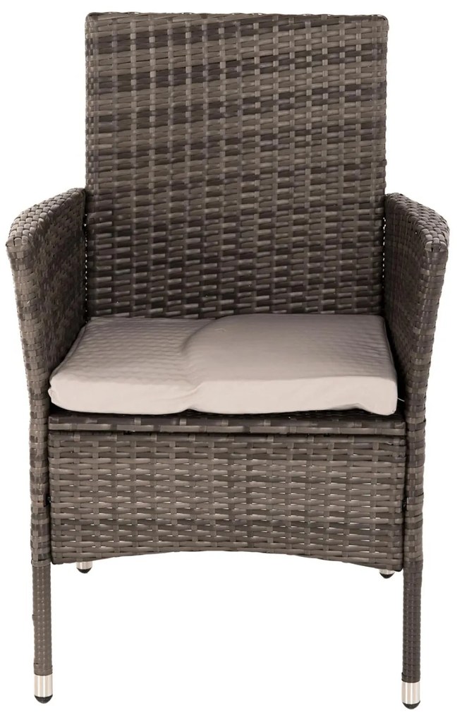 Σετ κήπου Τραπεζαρία HM5965 5 τεμ Rattan Καφέ - Μέταλλο - Γυαλί