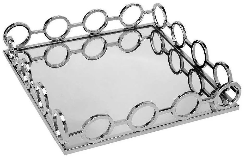 Δίσκος Διακοσμητικός Με Καθρέπτη MR13311M 35x35x8 cm Silver Espiel Stainless Steel