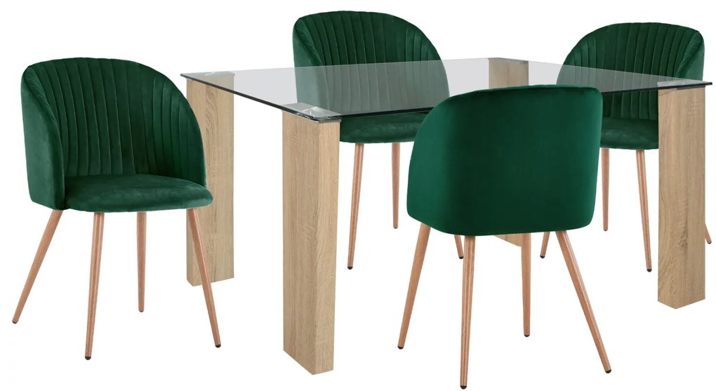 ΣΕΤ ΤΡΑΠΕΖΑΡΙΑ 5ΤΜΧ ΜΕ ΤΡΑΠΕΖΙ MORGAN 140Χ80X75 & ΠΟΛΥΘΡΟΝΕΣ LEAH ΚΥΠΑΡΡΙΣΙ HM11411