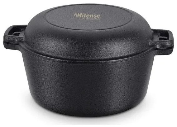 Βαθιά Κατσαρόλα Από Μαντέμι Double 2 σε 1 Dutch Oven Sef De Americano Hitense-Sef De Americano-Μαύρο Sef De Americano