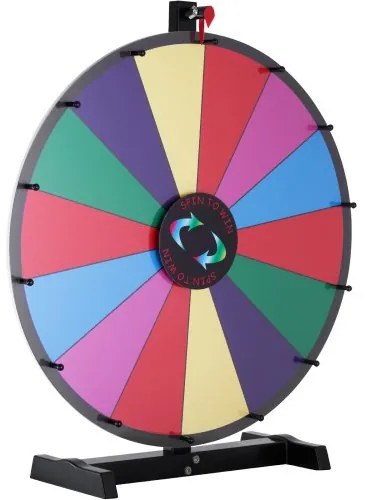 VEVOR 24 inch Spinning Prize Wheel, 14 Slots Tabletop Spinner, Heavy Duty Roulette Wheel with a Dry Erase and 2 Markers, Win Fortune Spin Games in Party Pub Trade Show Carnival