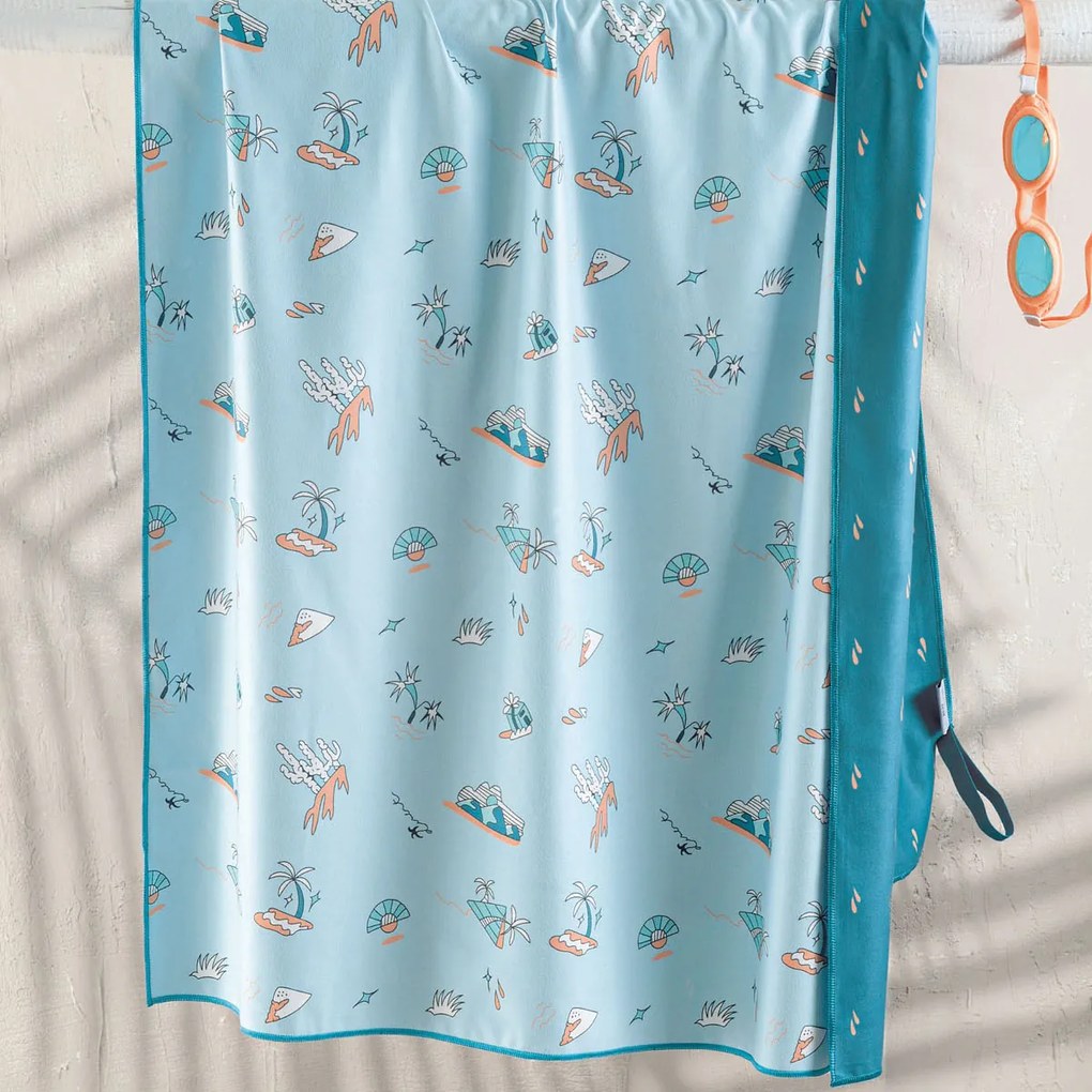 Πετσέτα Θαλάσσης Microfiber (90x160) 2 Όψεων Rythmos Summer Vibes