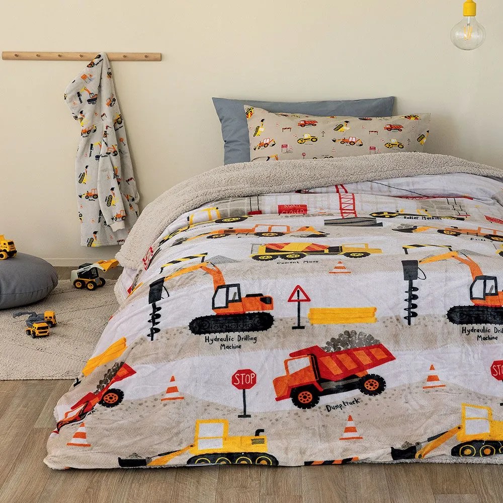 Κουβέρτα Παιδική SW101 Multi Palamaiki Μονό 160x220cm Flannel.Sherpa