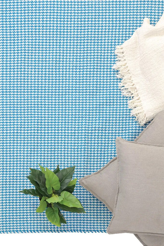 Χαλί Urban Cotton Kilim Δ - Houndstooth Caribbean Sea Royal Carpet - 130 x 190 cm - 15URBHOC.130190 - 15URBHOC.130190