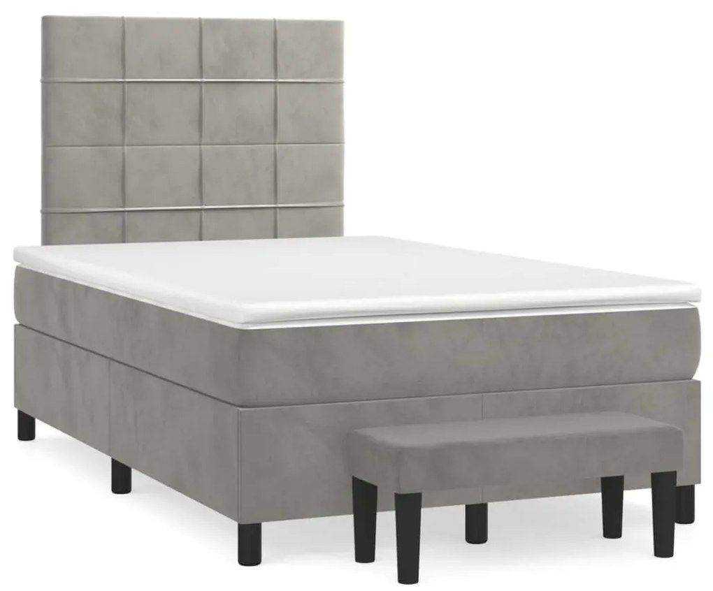 ΚΡΕΒΑΤΙ BOXSPRING ΜΕ ΣΤΡΩΜΑ ΑΝΟΙΧΤΟ ΓΚΡΙ 120X190 ΕΚ. ΒΕΛΟΥΔΙΝΟ 3270469