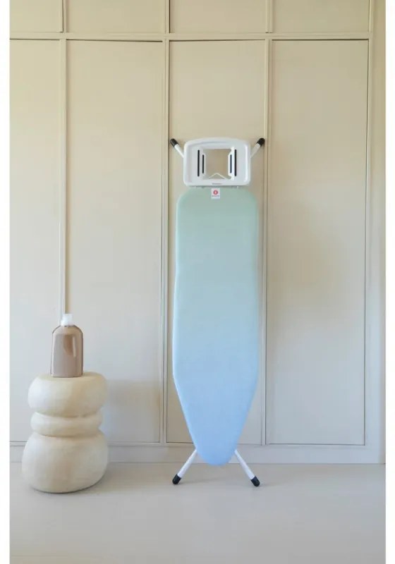 Τραπέζι σιδερώματος Brabantia B 1008892, 124x38 cm, 7 θέσεις ρύθμισης, Μεγάλη θήκη σίδερου, Πράσινο/Μπλε
