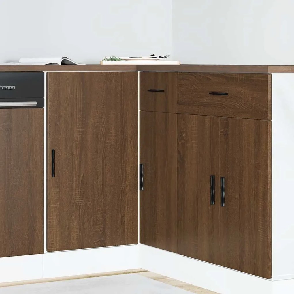 vidaXL Ντουλάπι βάσης νεροχύτη Lyon Καφέ Δρυς από Επεξεργασμένο Ξύλο