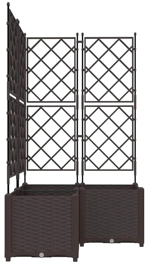 vidaXL Κηποτινάκι με Τρέλα 3 pcs Καφέ 80 x 80 x 143 εκ. PP