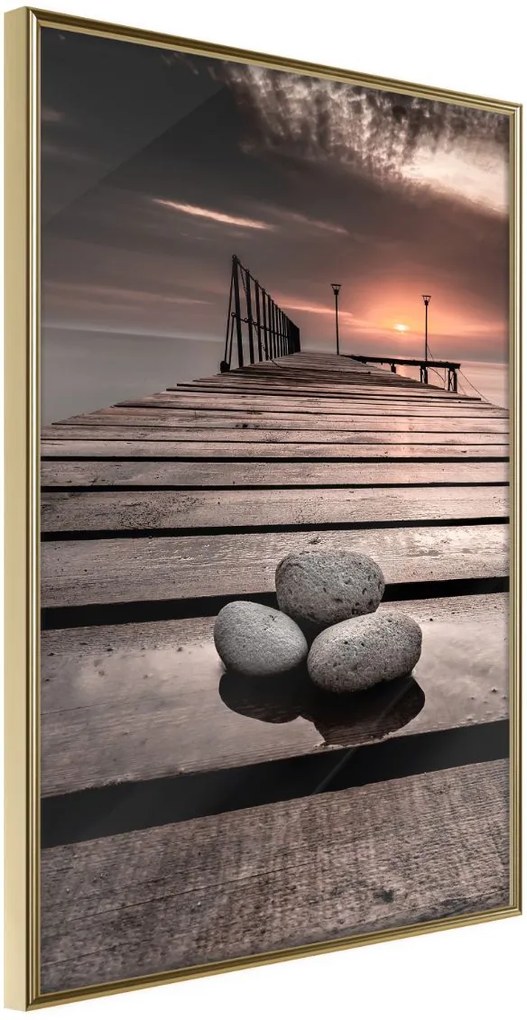 Αφίσα - Stones on the Pier - 20x30 - Χρυσό - Χωρίς πασπαρτού