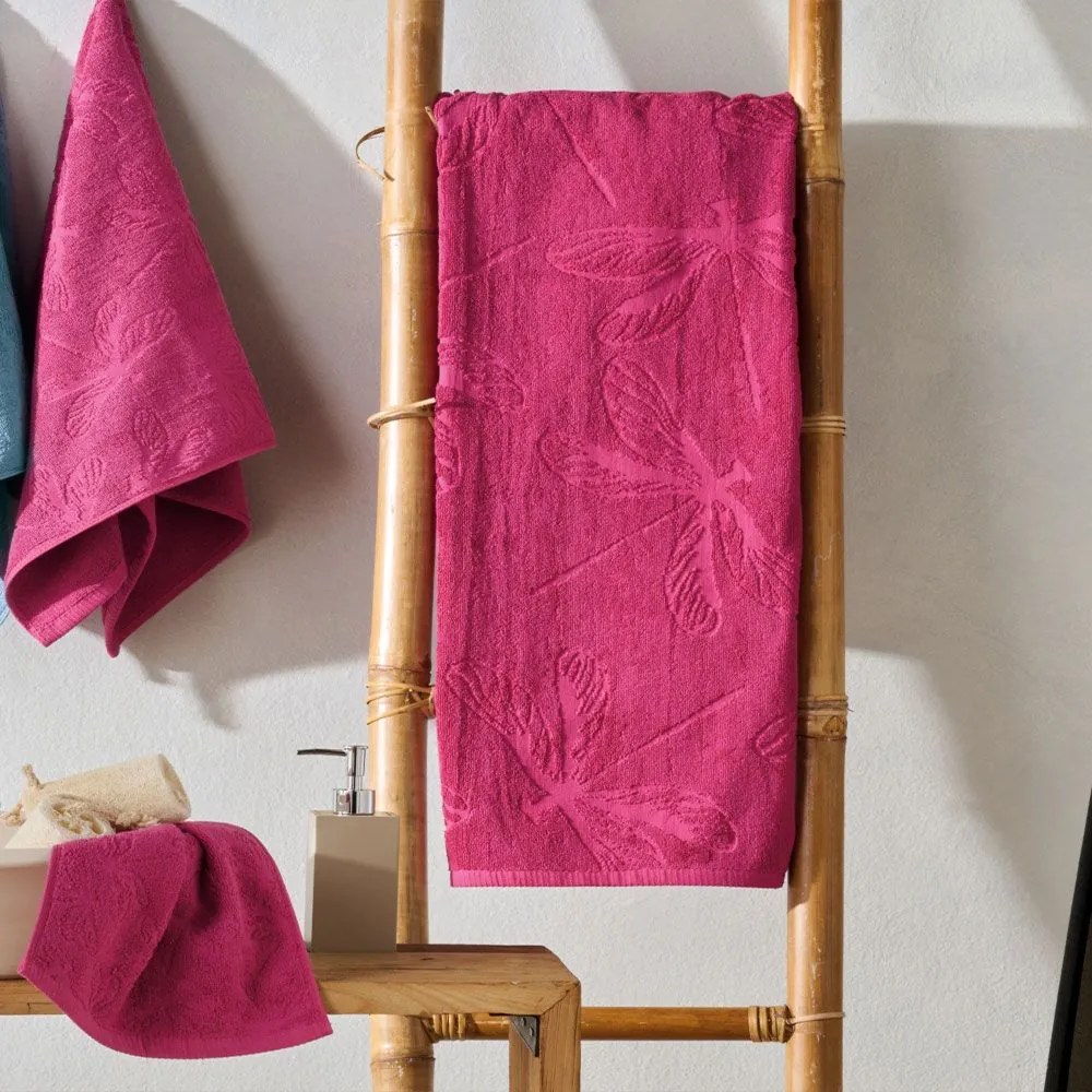 Πετσέτα Libellula 27 Magenta Kentia Προσώπου 50x90cm 100% Βαμβάκι