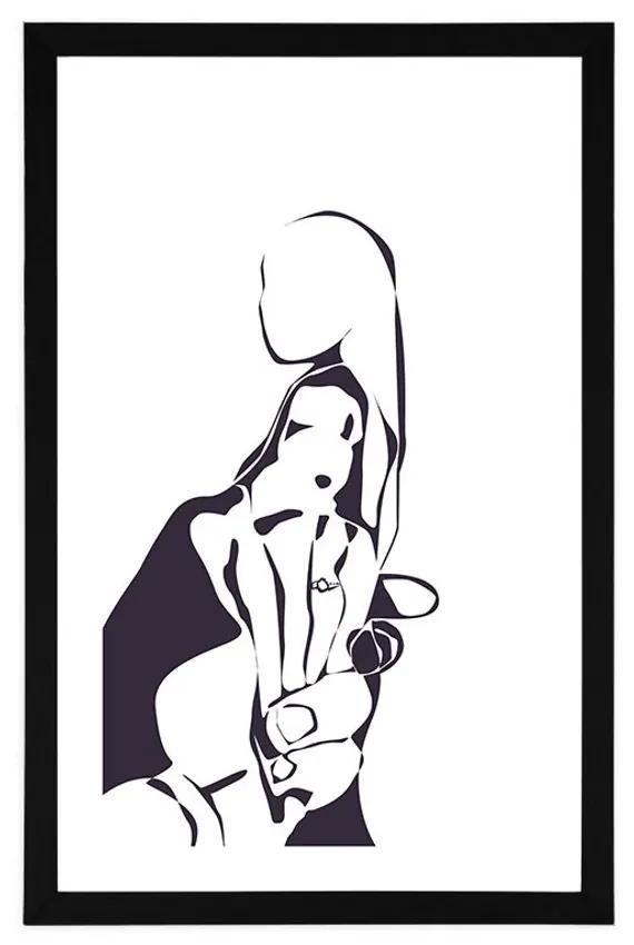 Αφίσα με πασπαρτού Απεριόριστη αγάπη - 40x60 black