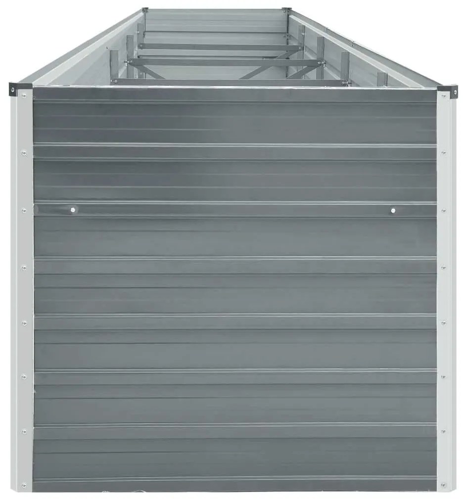vidaXL Ζαρντινιέρα Υπερυψωμένη Γκρι 400x80x45 εκ. Γαλβαν. Χάλυβας