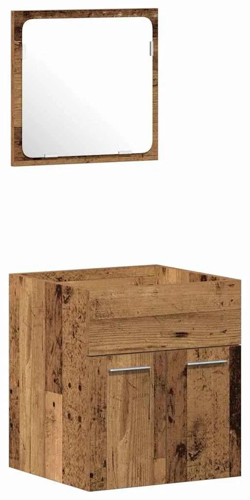 vidaXL Σετ Επίπλων Μπάνιου με πόρτα 4 pcs Παλιό Ξύλο 41 x 38.5 x 46 cm