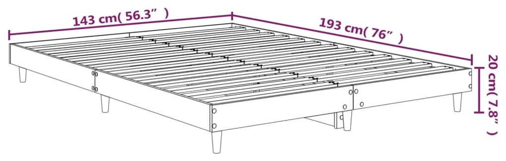 Πλαίσιο κρεβατιού χωρίς στρώμα καφέ δρυς 140x190 cm - Καφέ