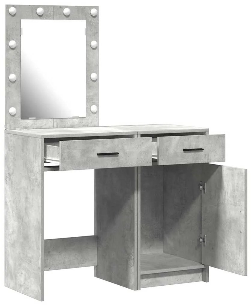 vidaXL Τραπέζι περιποίησης με συρτάρι 2 pcs Γκρι 50 x 41 x 135 εκ