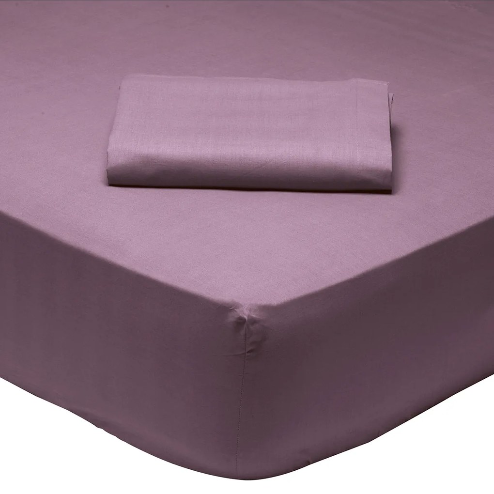 Σεντόνι King Size Με Λάστιχο (180x200+35)Das Home Best Line Μωβ