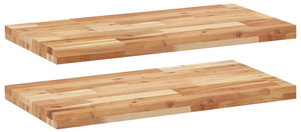 vidaXL Ράφια Κρεμαστά 2 Τεμ. 60x40x4εκ. Φινίρισμα Λαδιού Μασίφ Ακακία