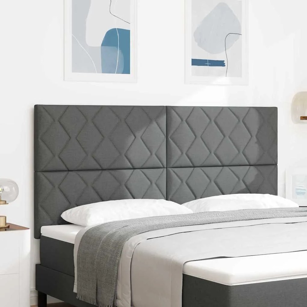 vidaXL Υφασμάτινο Κεφαλάρι Geometric Σκούρο γκρι 180 cm ύφασμα
