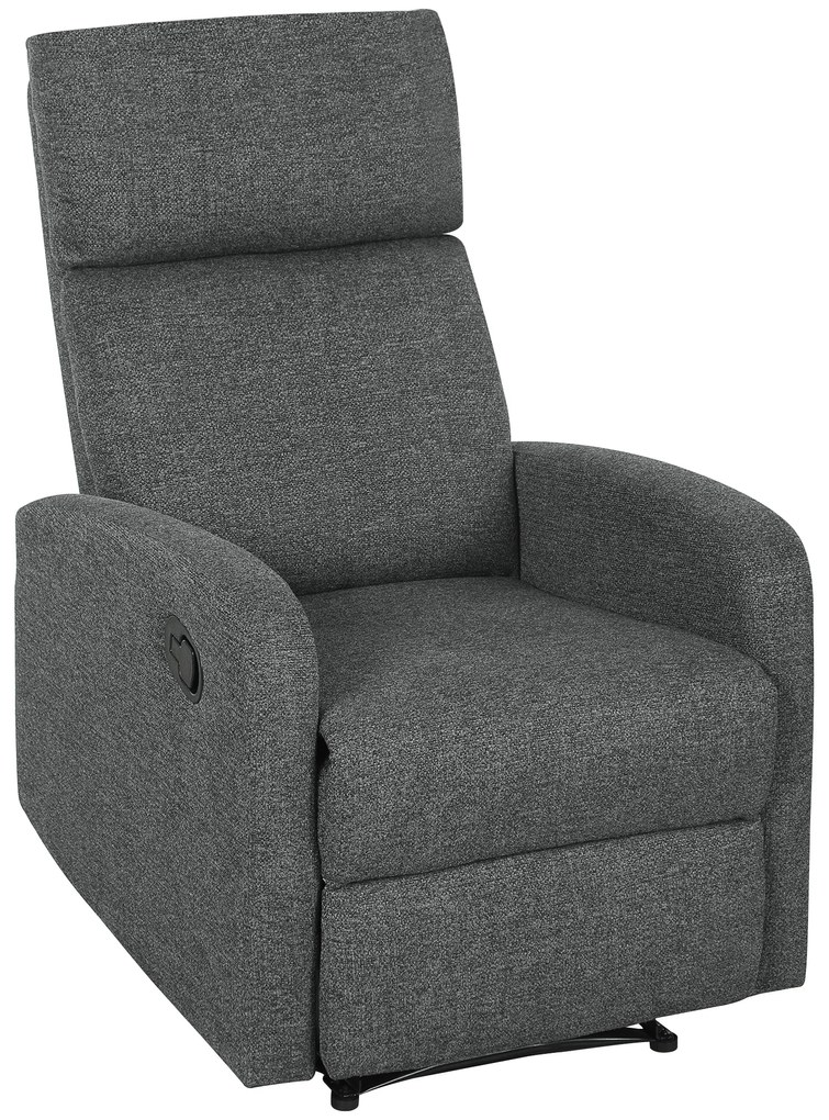 HOMCOM Πολυθρόνα relax, ρυθμιζόμενη πολυθρόνα με προσαρμόσιμο υποπόδιο, μοντέρνα πολυθρόνα σαλονιού με υφασμάτινη επένδυση, γκρι