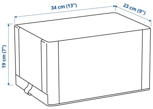 HEMMAFIXARE κουτί παπουτσιών/ύφασμα ριγέ/ 2 τεμ. 23x34x19 cm 405.039.14