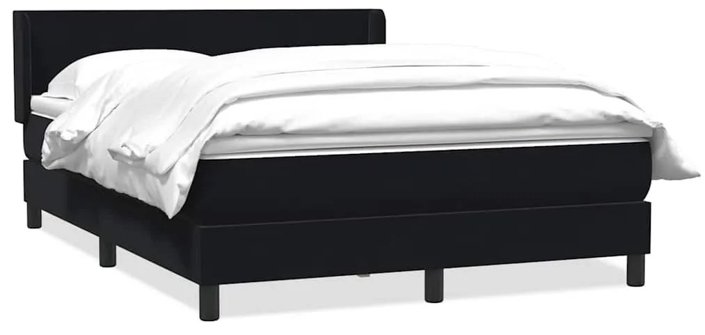 Κρεβάτι Boxspring με Στρώμα Μαύρο 160x210 εκ. Βελούδινο - Μαύρο