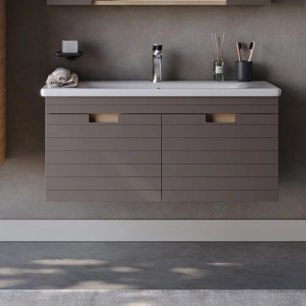 Σετ Έπιπλο Μπάνιο VEGA Καπουτσίνο MDF 18mm Λάκα 100 9SVEG100BRM 9SVEG100BRM