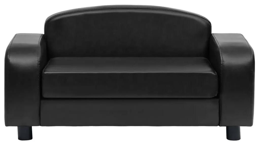 Καναπές-Κρεβάτι Σκύλου Μαύρος 80x50x40 εκ. από Συνθετικό Δέρμα - Μαύρο