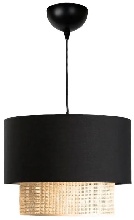 Φωτιστικό οροφής Fersa pakoworld μαύρο-φυσικό Φ30x20εκ