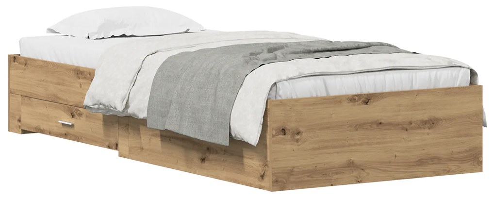 vidaXL Κρεβάτι Artisan Oak 100x200 cm Επεξεργασμένο Ξύλο