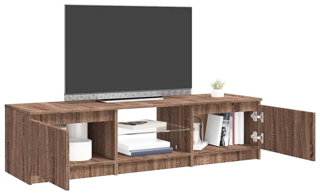 vidaXL Έπιπλο Τηλεόρασης με LED Καφέ δρυς 140x40x36 εκ.