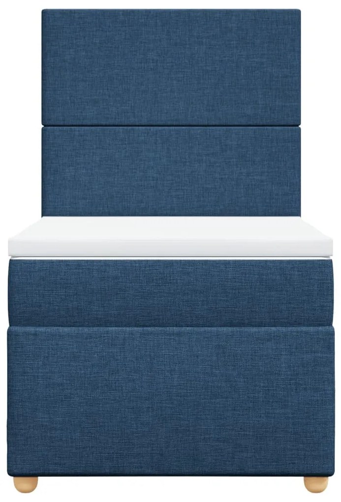 vidaXL Κρεβάτι Boxspring με Στρώμα Μπλε 100 x 200 εκ. Υφασμάτινο