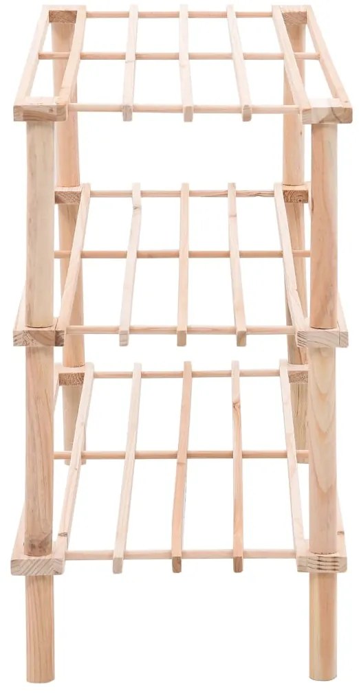 vidaXL Παπουτσοθήκη με 3 Ράφια από Μασίφ Ξύλο Ελάτης