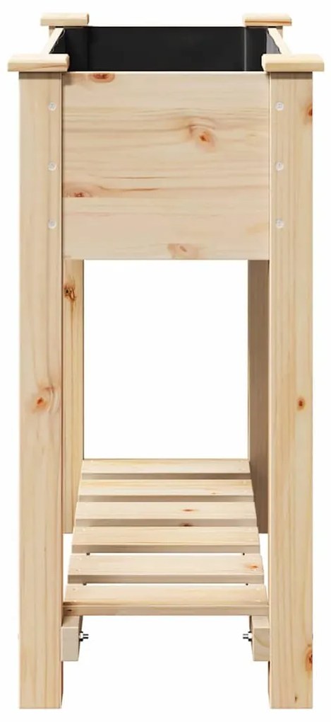 vidaXL Γλάστρα Κήπου με ράφι Μπεζ 71 x 37 x 76.5 εκ Στερεό ξύλο έλατου