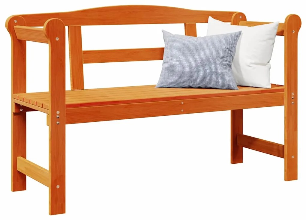 vidaXL Εξωτερικός πάγκος Καφέ 119 x 76 x 44εκ. Μασίφ ξύλο πεύκου
