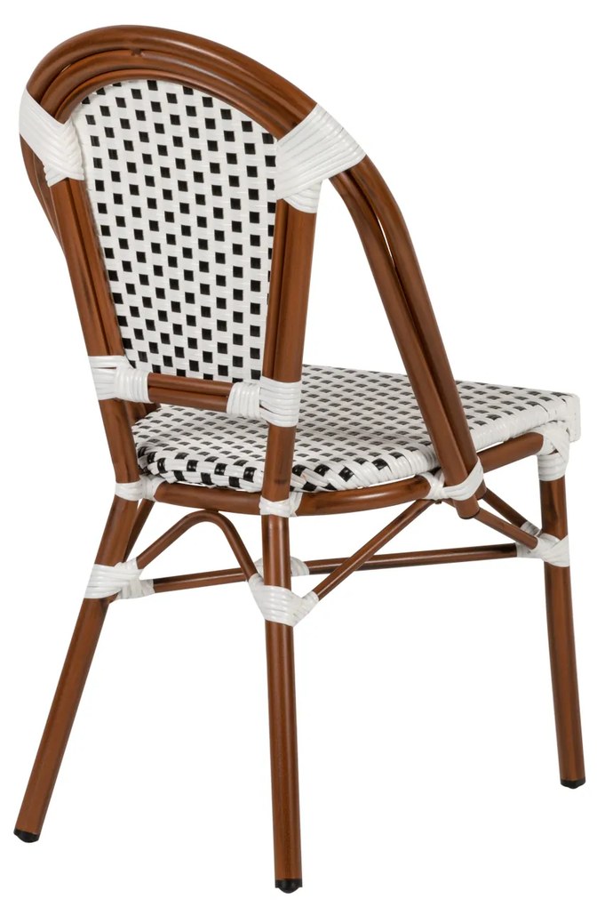 Καρέκλα Κήπου MUTARAZI Λευκό/Μαύρο Αλουμίνιο/Rattan 50x57x85cm - 14840060 - 14840060
