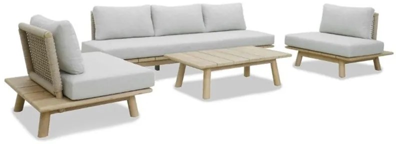 Σαλόνι Κήπου Sophie-3 01-00-2663 (Σετ 4Τμχ) Με Μαξιλάρια Ecru-Natural 5 Θέσεων