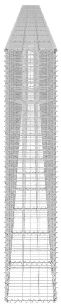 Συρματοκιβώτιο Τοίχος 900x30x150 εκ. Γαλβαν.Χάλυβας + Καλύμματα - Ασήμι