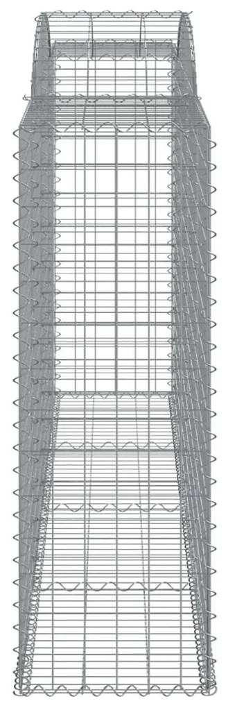 Συρματοκιβώτια Τοξωτά 10 τεμ. 300x50x140/160 εκ. Γαλβαν. Ατσάλι - Ασήμι