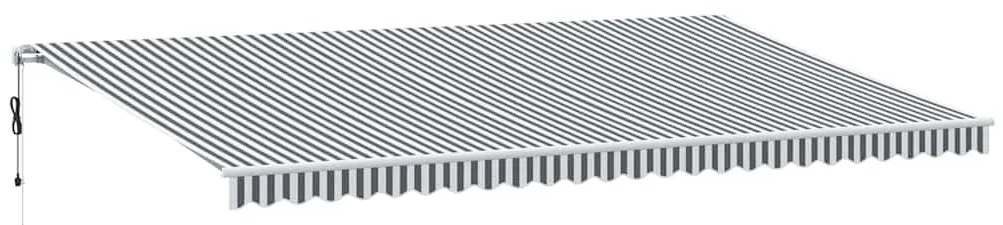 vidaXL Τέντα Πτυσσόμενη Αυτόματη με LED Ανθρακί / Λευκή 600x300 εκ.